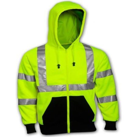 Tingley® S78122 Class 3 Hooded Sweatshirt, Fluorescent Lime, Small -  TINGLEY RUBBER, S78122.SM